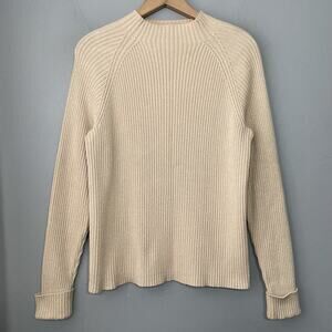 Studio Works Size Medium Beige Gold Sparkle Metallic Sweater Glam Old Money 90s